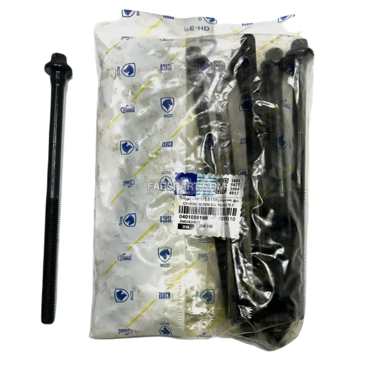 پیچ سرسیلندر 206 تیپ 2 175.5-150*10-موتورTU3 ایساکو - Image 1